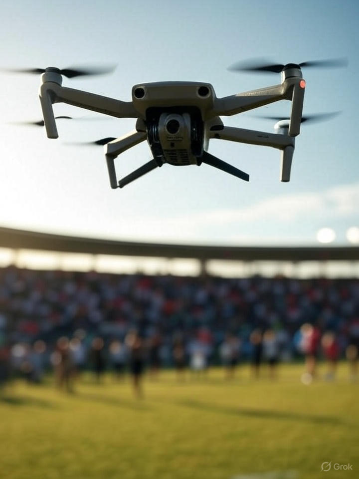 Terrain de football vu par drone