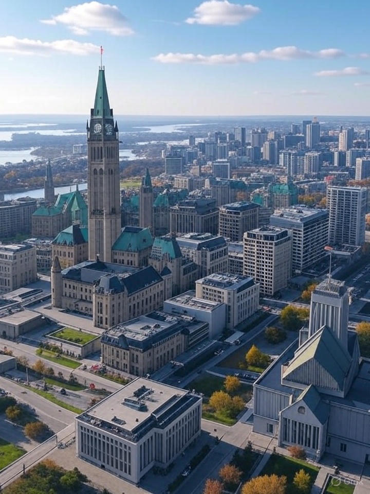 Vue aérienne d'Ottawa